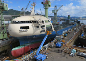 Natori, under construction - Kyokuyo Shipyard